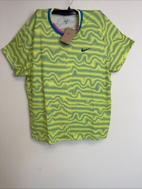Nike Neon Yellow & Lime Green Wave-Print Athletic Shirt